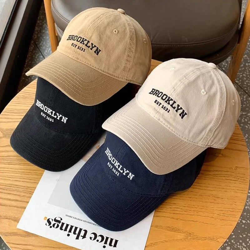 Unisex Korean Letters Embroidered Baseball Cap – Hip Hop Trucker Hat for Men & Women
