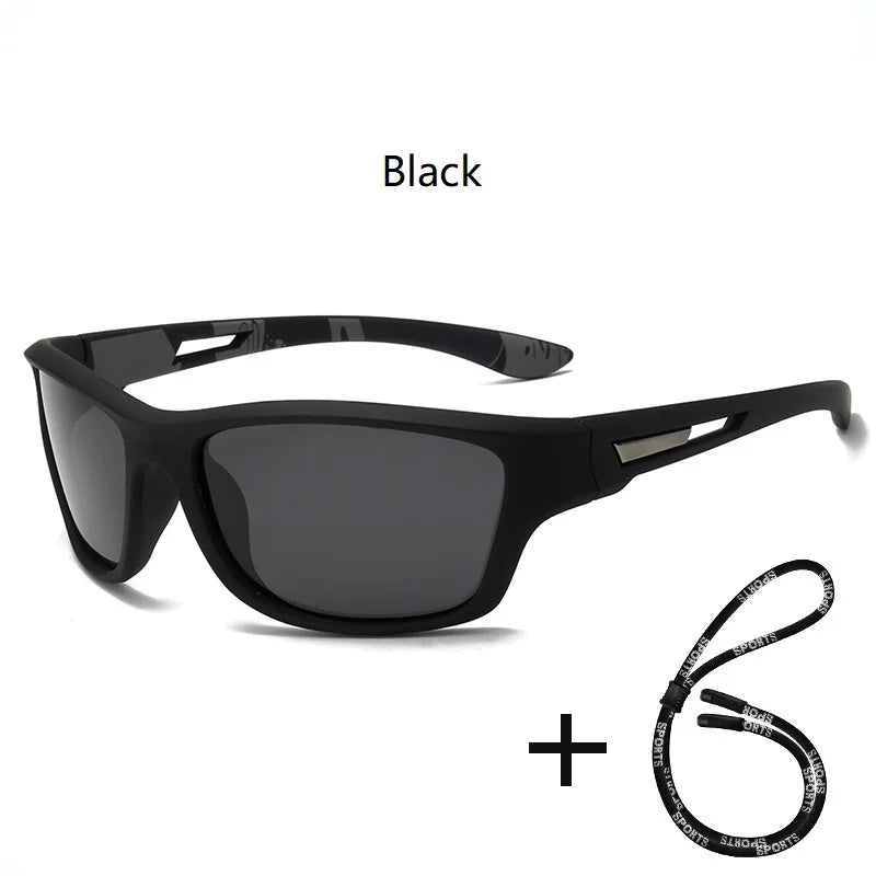 Fashion Sports Sunglasses with Chain | UV400 Mirror Lens, Unisex Retro Style