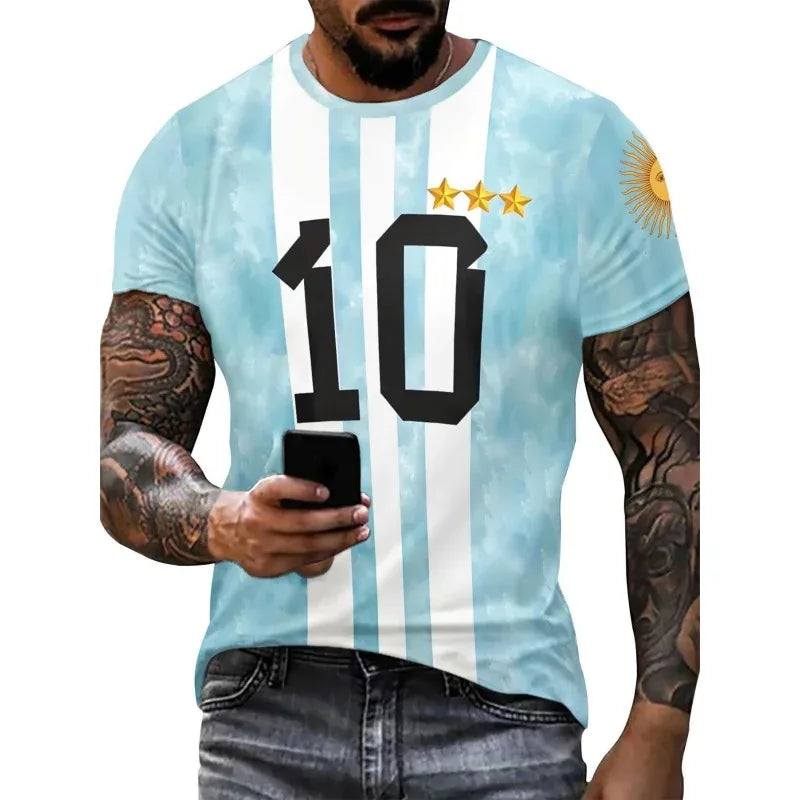 Argentina Flag Jersey T-Shirt | Men's Soccer Tee