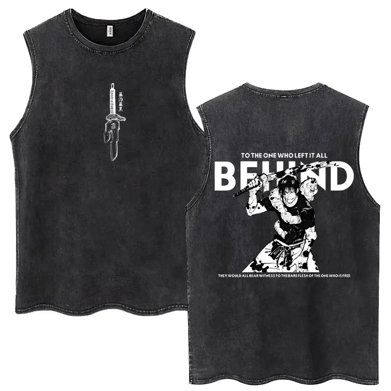 Jujutsu Kaisen Nanami Kento Anime Tank Top | Washed Graphic Sleeveless Tee