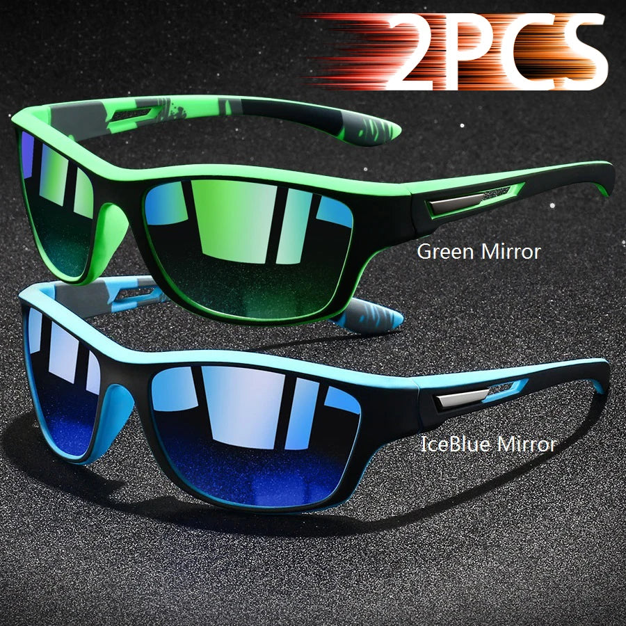 Fashion Sports Sunglasses with Chain | UV400 Mirror Lens, Unisex Retro Style