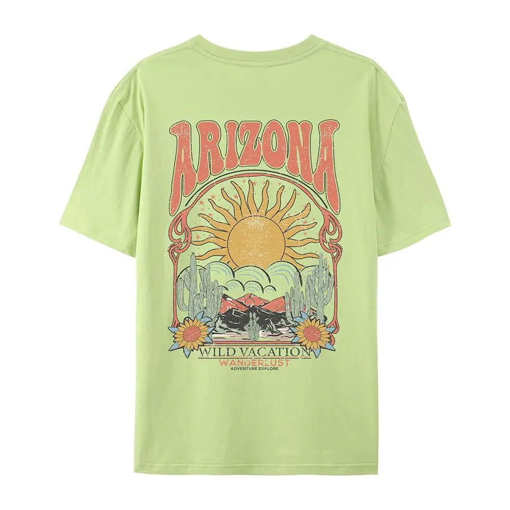 Women's Arizona Scenery Graphic T-Shirt – Harajuku Streetwear, 100% Cotton