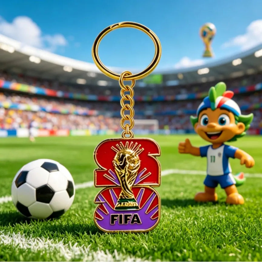 2026 FIFA World Cup Enamel Metal Keychain – UV Print Soccer Fan Souvenir