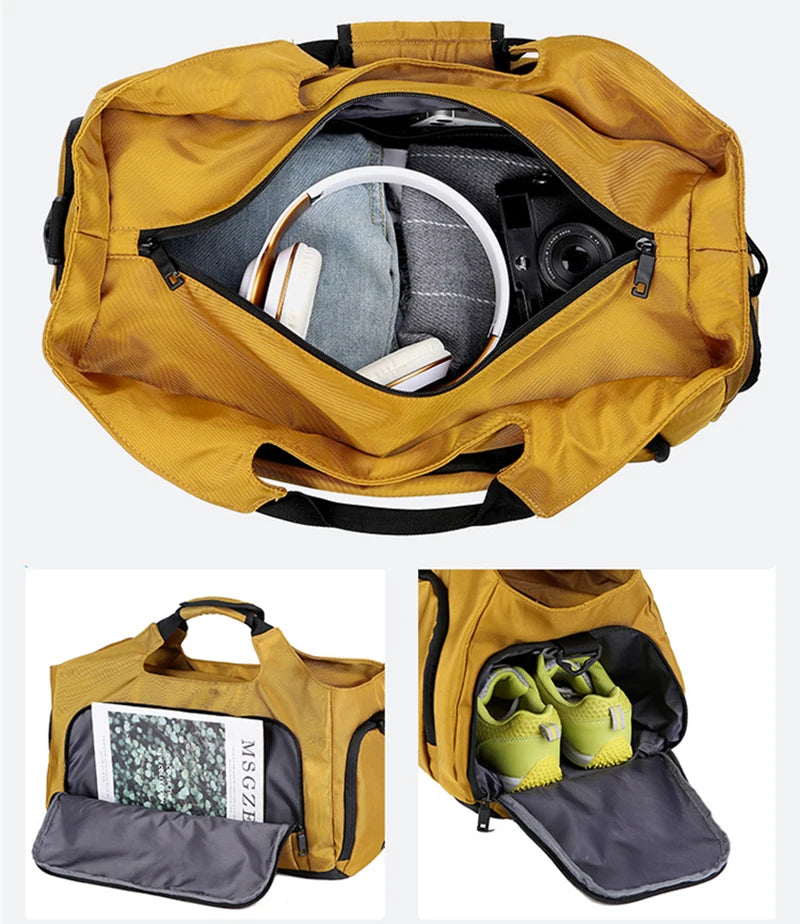 Men's Gym Duffle Bag | Waterproof Sports Travel Bag with Shoe Pocket