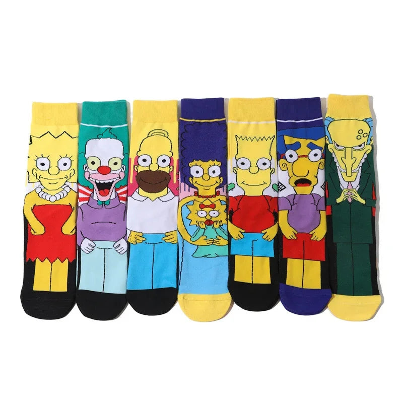 The Simpsons Funny Novelty Socks – Unisex Skateboard Crew Socks