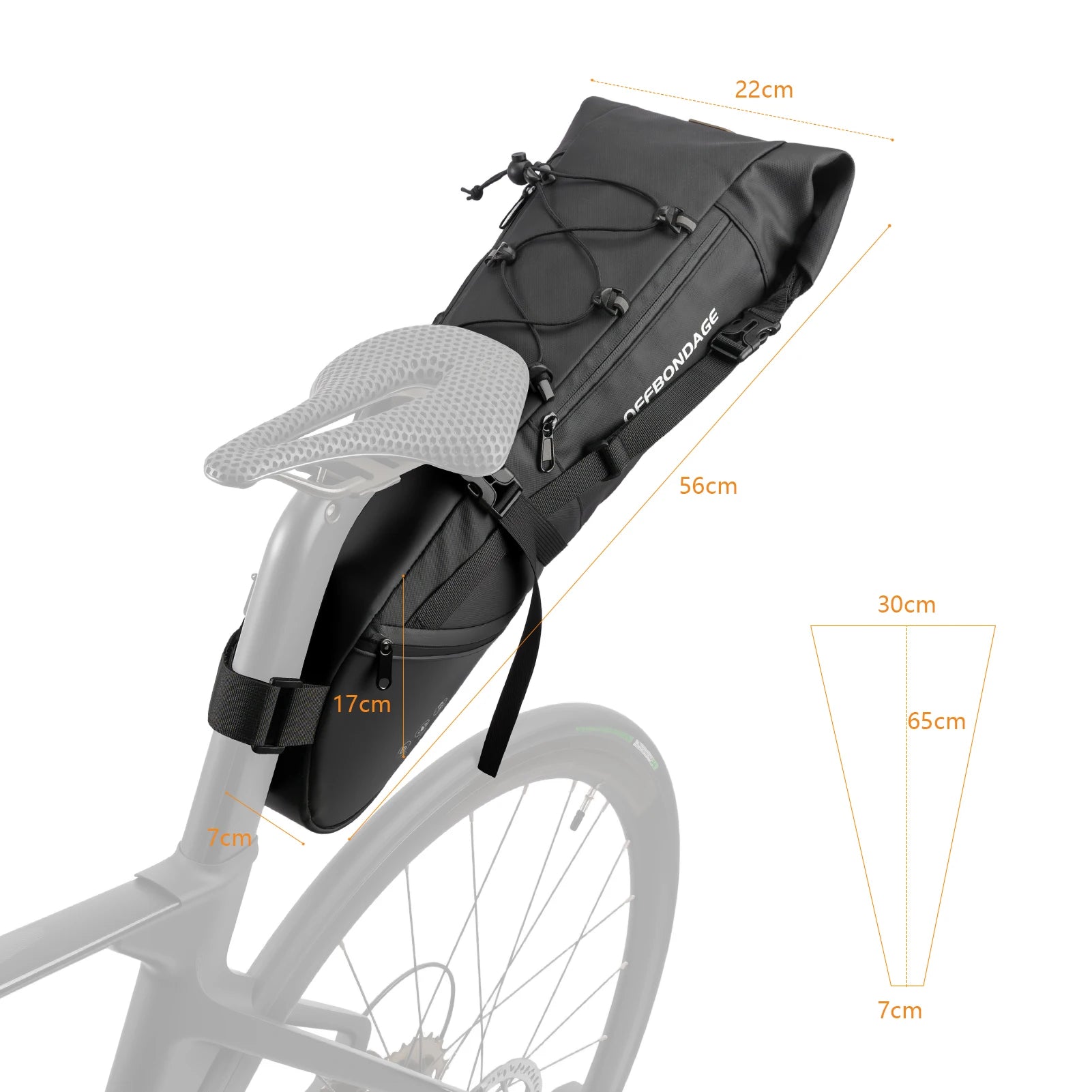 Waterproof Bicycle Saddle Bag – 15L Foldable Bike Tail Bag