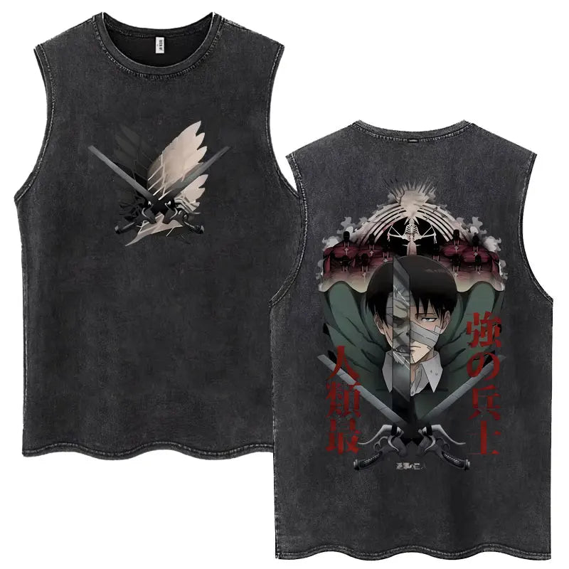 Attack on Titan Anime Tank Top – Mikasa & Eren Jaeger Sleeveless Tee (S–XXL)
