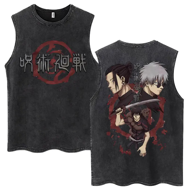 Jujutsu Kaisen Nanami Kento Anime Tank Top | Washed Graphic Sleeveless Tee