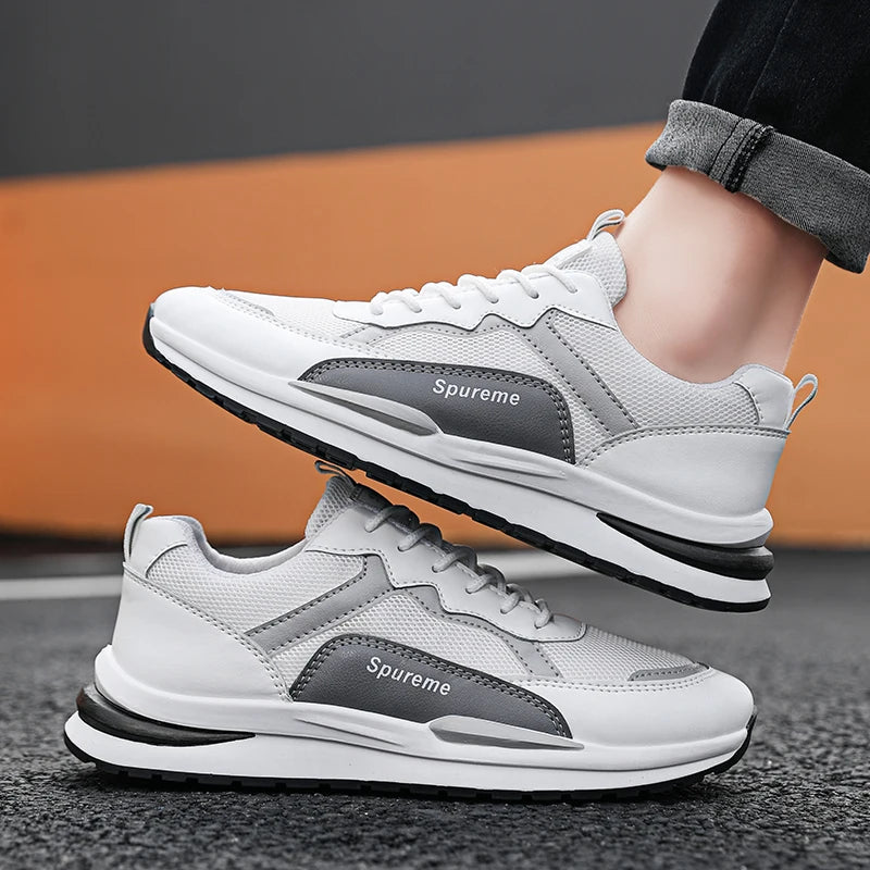 Men's Mesh Casual Sport Sneakers | Breathable Lace-Up Running Flats