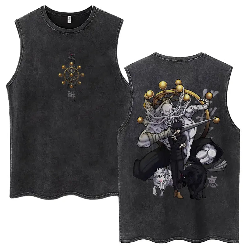 Jujutsu Kaisen Nanami Kento Anime Tank Top | Washed Graphic Sleeveless Tee