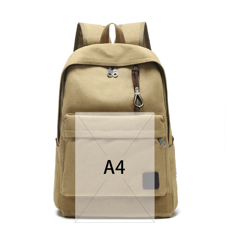 Canvas Backpack | Large School & Travel Bag – Vintage Preppy Style
