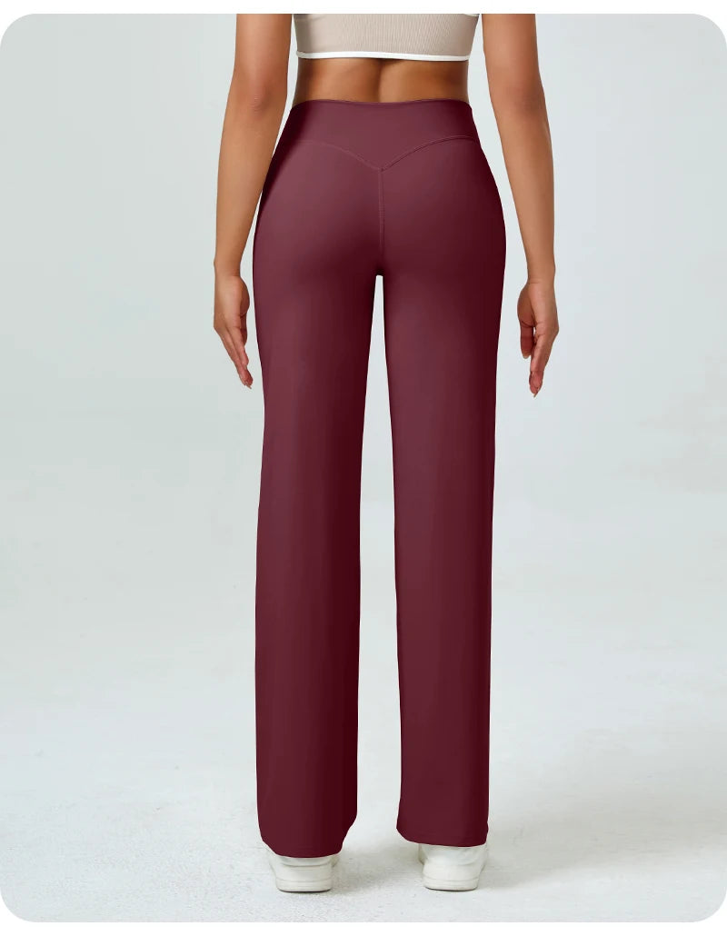 Women's High Waist Straight Leg Yoga Pants – Buttery Soft Butt Lifting Gym Leggings