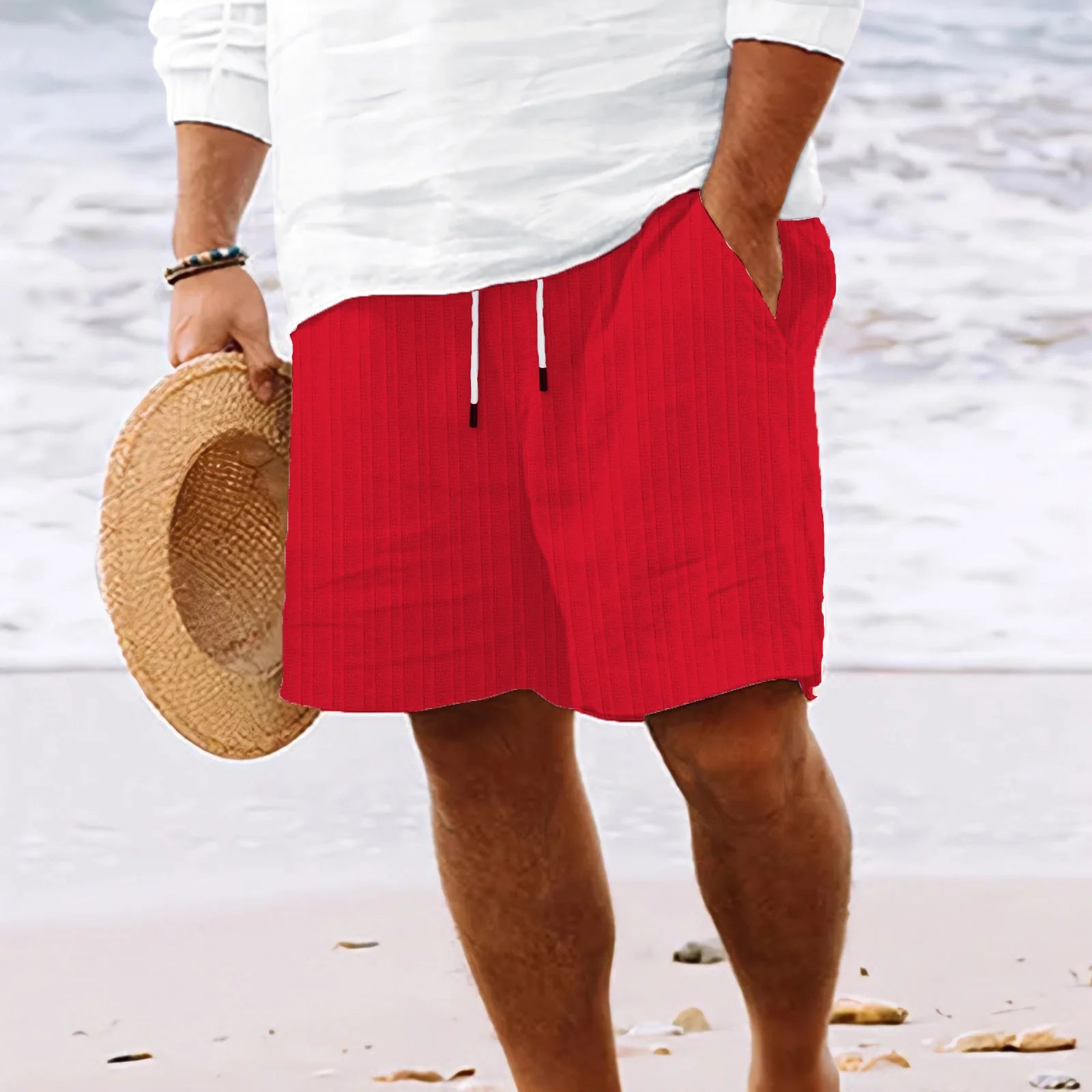 Men's Hawaiian Striped Board Shorts | Lightweight Beach Shorts