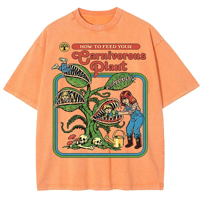 Men's Carnivorous Plant Graphic T-Shirt – Soft Cotton Casual Crewneck Short Sleeve