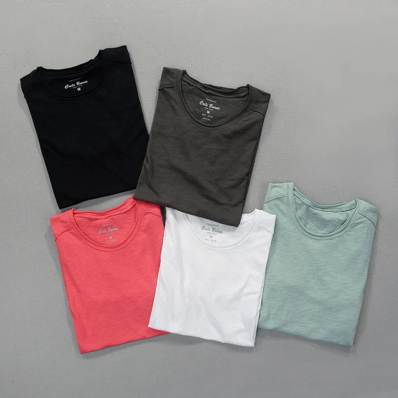 Men's Slub Cotton T-Shirt | Breathable Casual Tee | Summer Harajuku Style