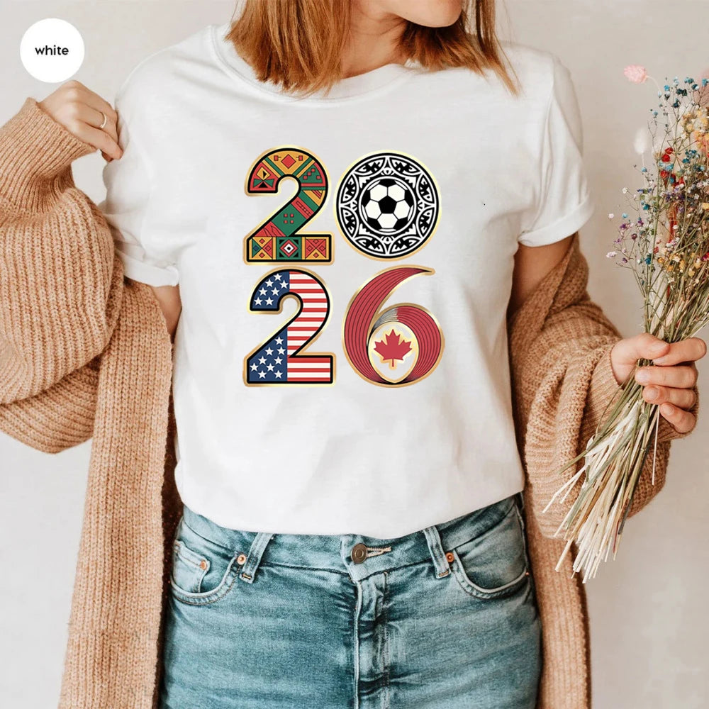 Women's FIFA World Cup 2026 T-Shirt – Game Day Fan Tee | USA, Canada & Mexico