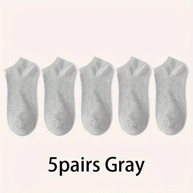 Unisex Comfort-Fit Ankle Socks – 5/10-Pack Breathable Lightweight Sports Socks