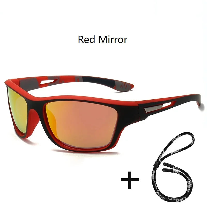 Fashion Sports Sunglasses with Chain | UV400 Mirror Lens, Unisex Retro Style