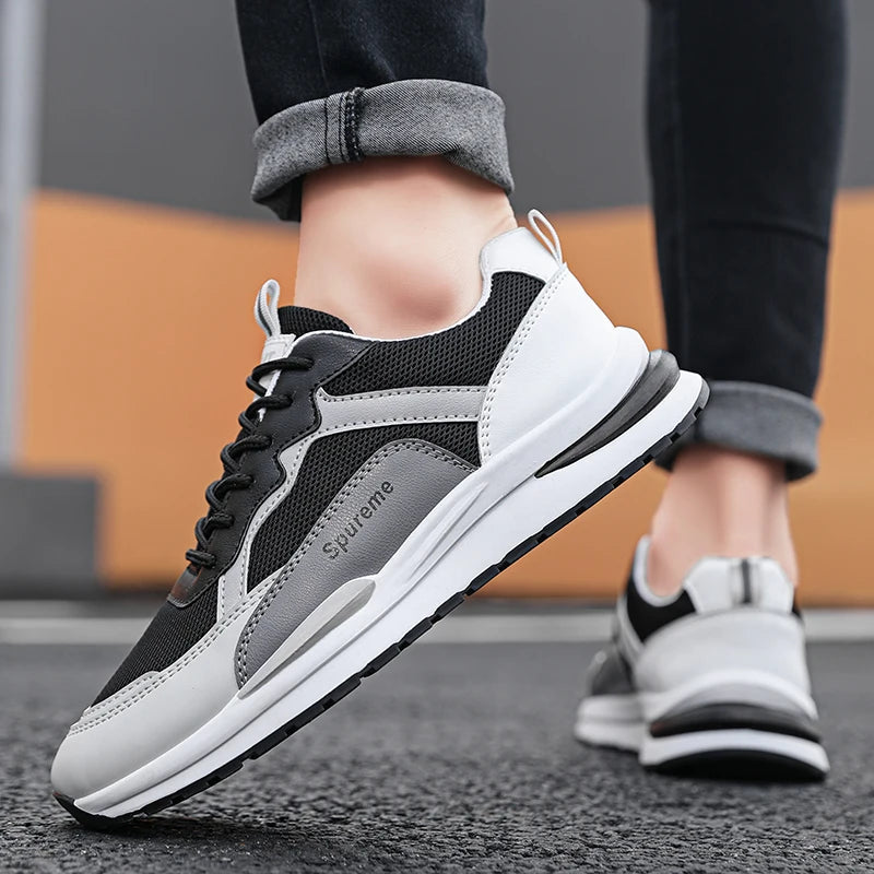 Men's Mesh Casual Sport Sneakers | Breathable Lace-Up Running Flats