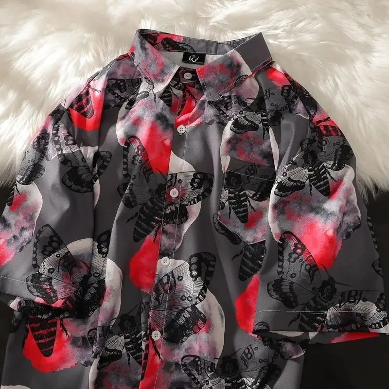 3D Fruit Print Button-Up Shirt – Oversized Unisex Streetwear