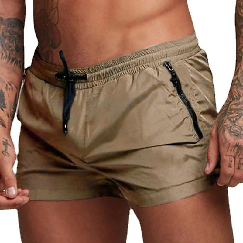 Men's Quick-Dry Running Shorts – Mesh Lining, Zipper Pocket & Drawstring for Gym & Outdoor Fitness
