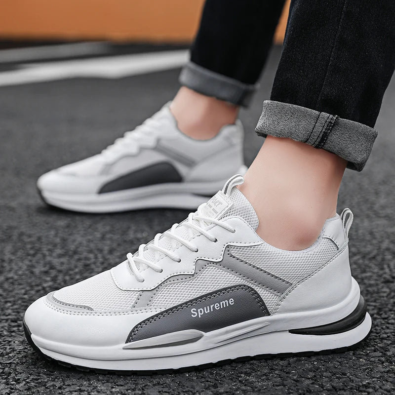 Men's Mesh Casual Sport Sneakers | Breathable Lace-Up Running Flats