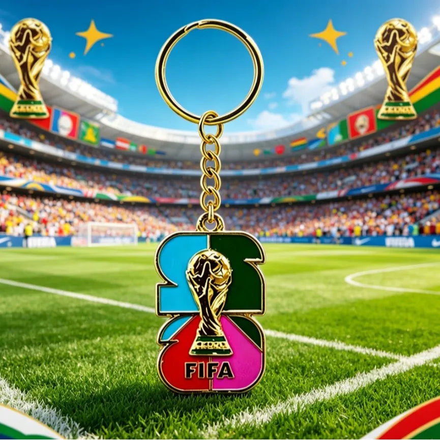 2026 FIFA World Cup Enamel Metal Keychain – UV Print Soccer Fan Souvenir