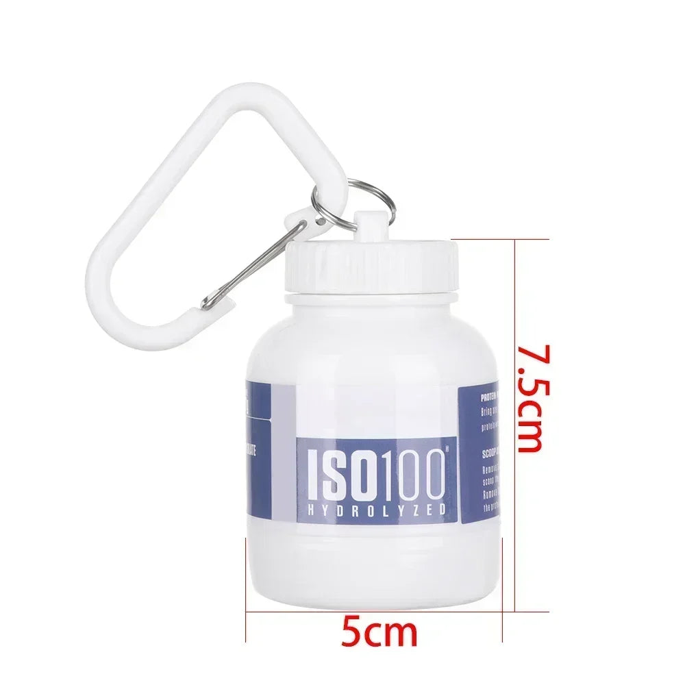 Mini Leakproof Protein Powder Container with Keychain – 100ml Gym Supplement Storage (1, 2, 5, 10 & 20 Pack)