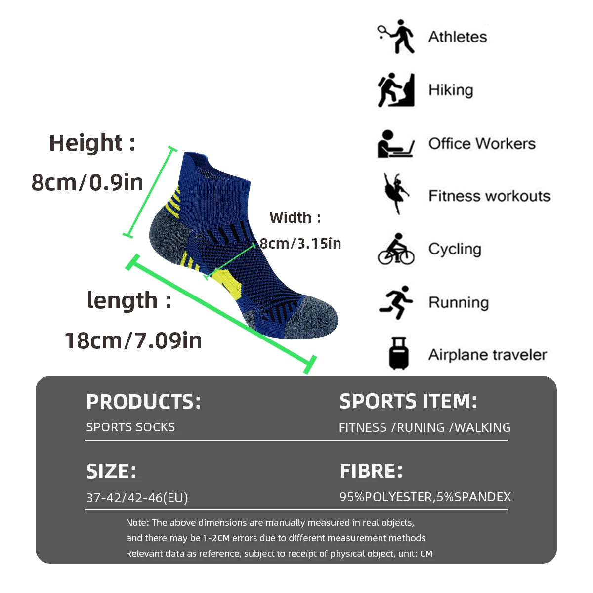 No-Show Sports Socks – 3-Pack for Men & Women | Running, Gym & Basketball