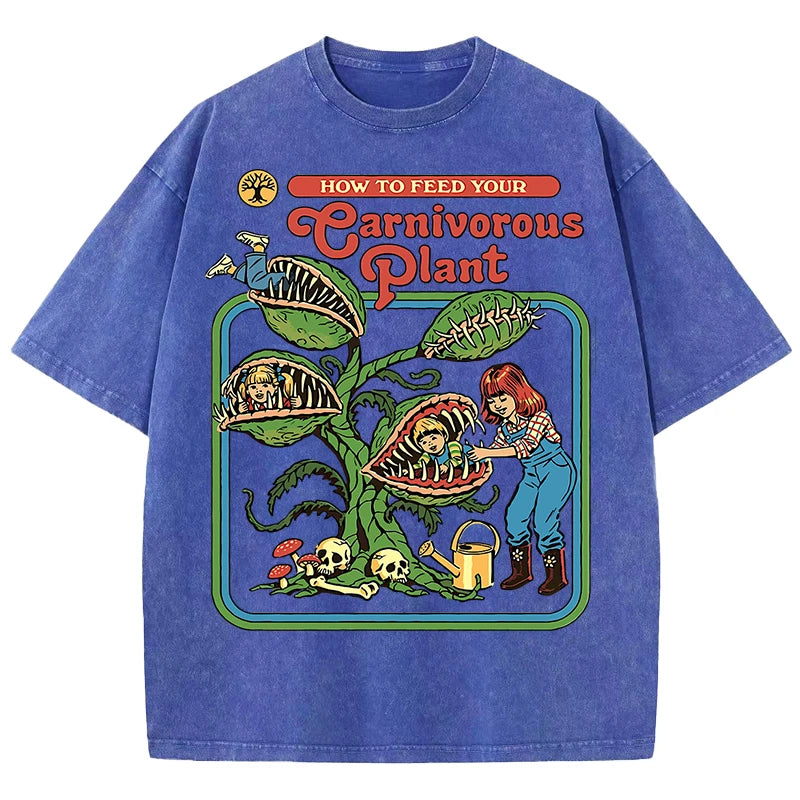 Men's Carnivorous Plant Graphic T-Shirt – Soft Cotton Casual Crewneck Short Sleeve