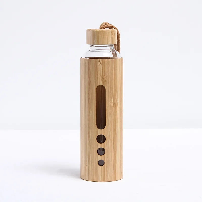 500ml Borosilicate Glass Water Bottle with Bamboo Sleeve | BPA-Free & Eco-Friendly