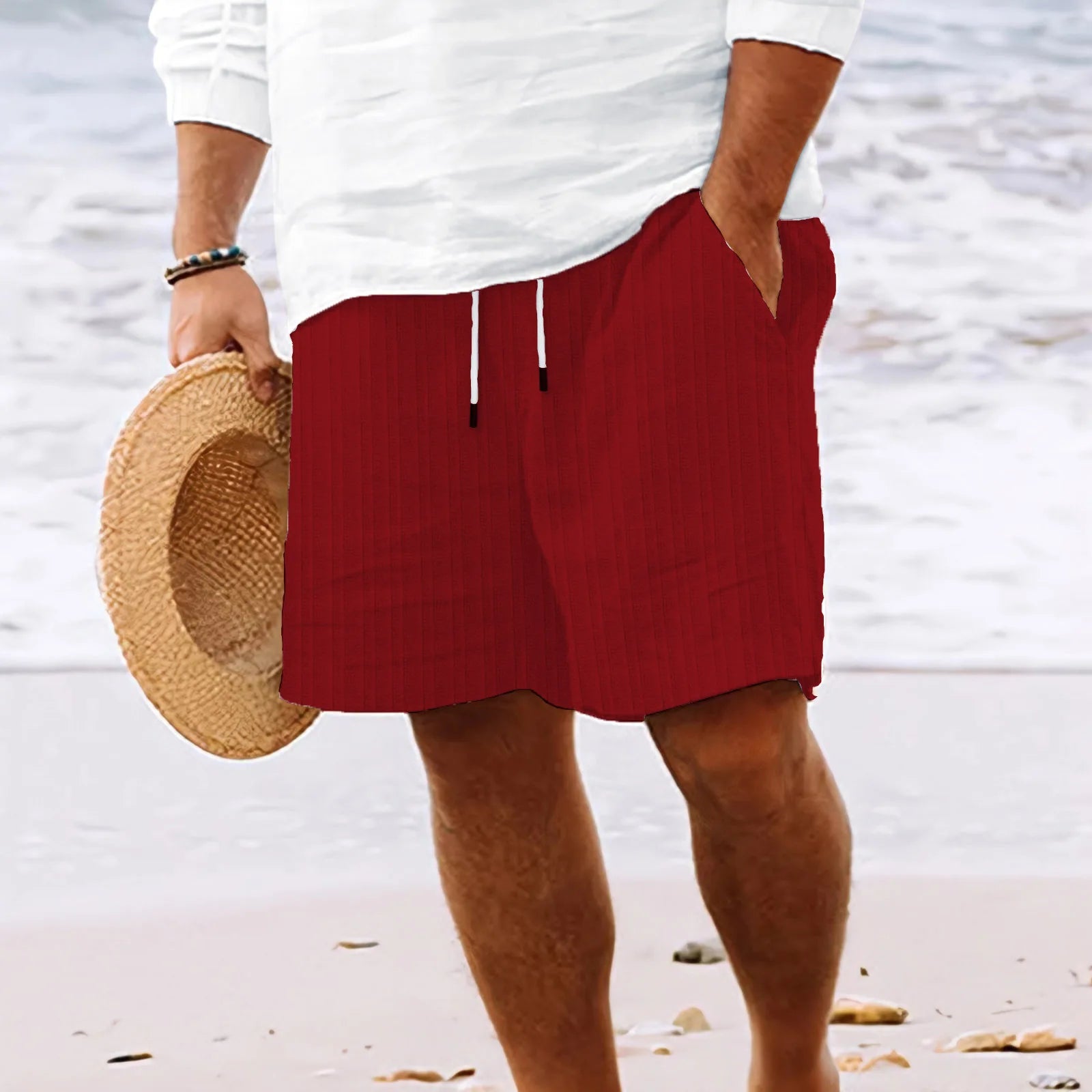 Men's Hawaiian Striped Board Shorts | Lightweight Beach Shorts
