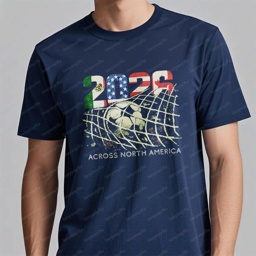 2026 World Cup Soccer T-Shirt | Goal Net Graphic Fan Tee USA, Mexico & Canada