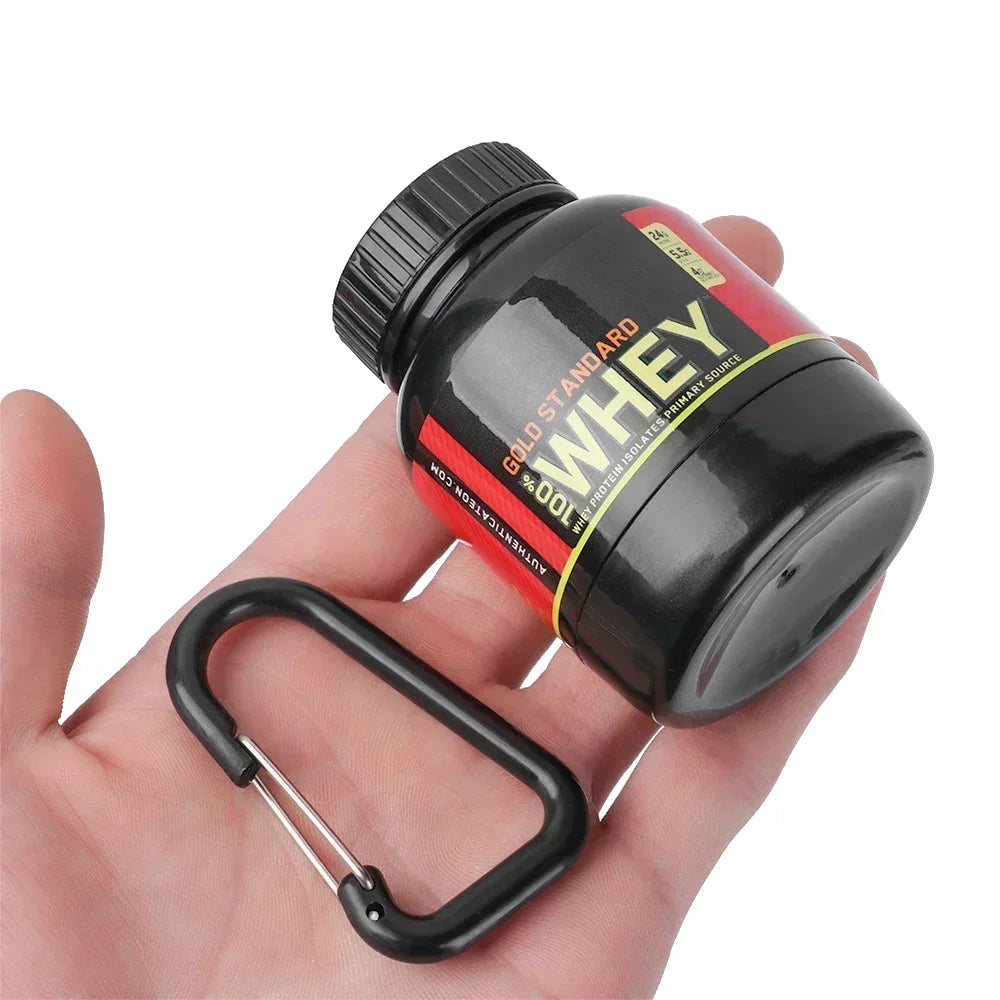 Mini Leakproof Protein Powder Container with Keychain – 100ml Gym Supplement Storage (1, 2, 5, 10 & 20 Pack)