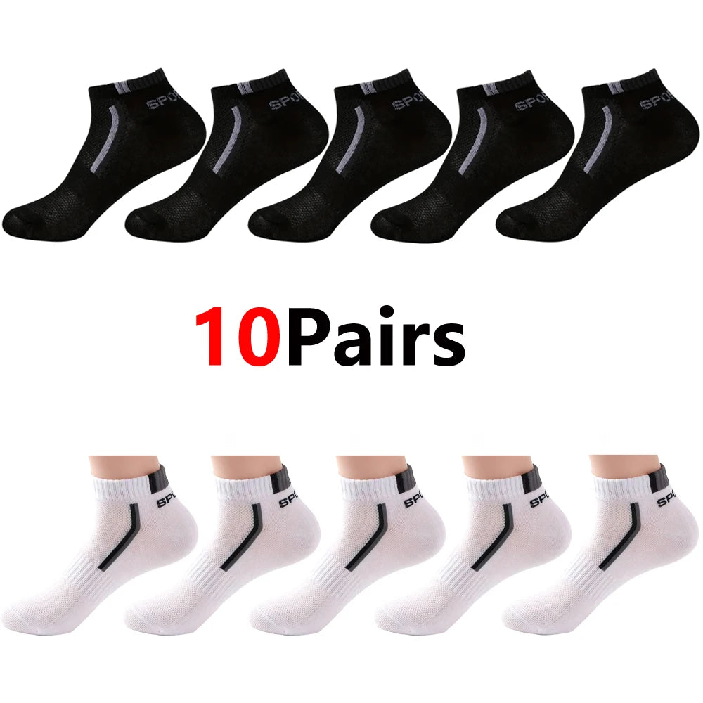 Men's Mesh Ankle Socks – 30-Pack Breathable Color-Block Sport Socks