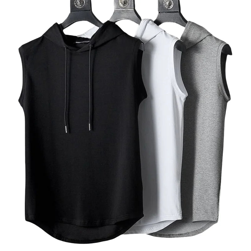 Men's Hooded Gym Tank Top | Sleeveless Bodybuilding Fitness Vest