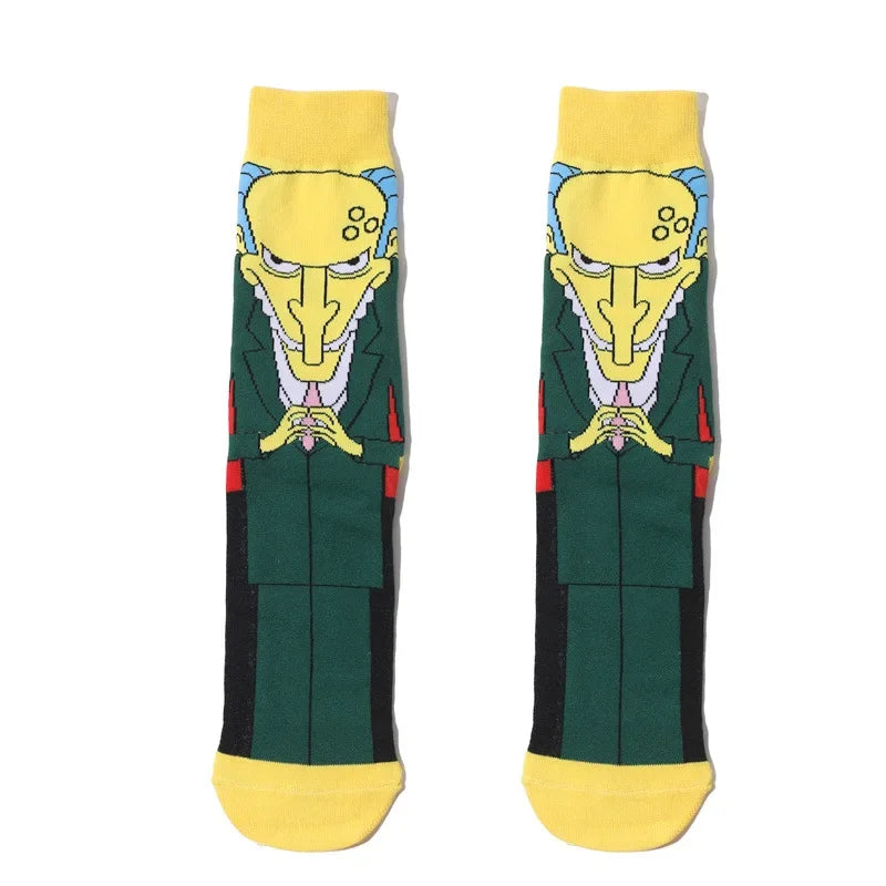 The Simpsons Funny Novelty Socks – Unisex Skateboard Crew Socks