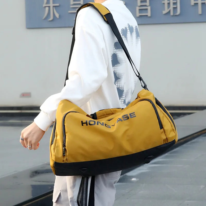 Men's Gym Duffle Bag | Waterproof Sports Travel Bag with Shoe Pocket
