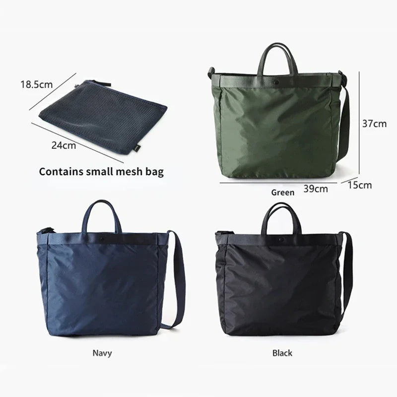 Nylon Tote Bag – Lightweight Waterproof Shoulder Bag for Beach, Travel & Gym