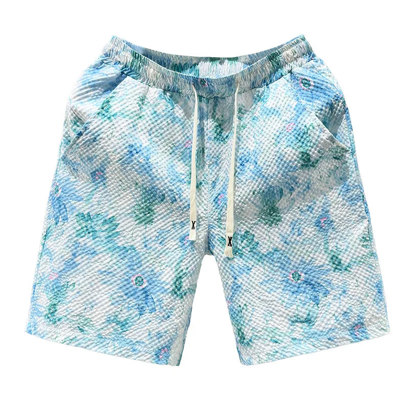 Men's Quick-Dry Printed Shorts – Loose Fit Vacation & Street Style