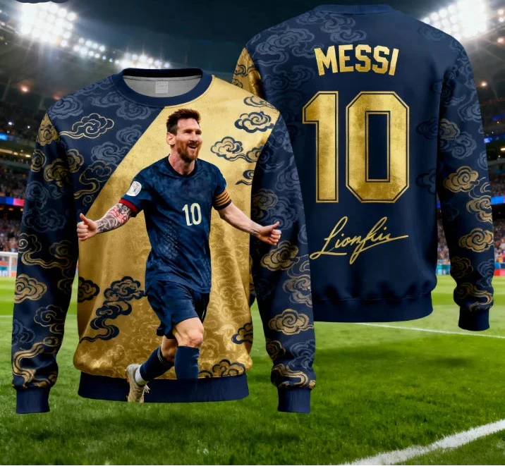 Messi #10 Argentina National Team Jersey Hoodie | Blue & White