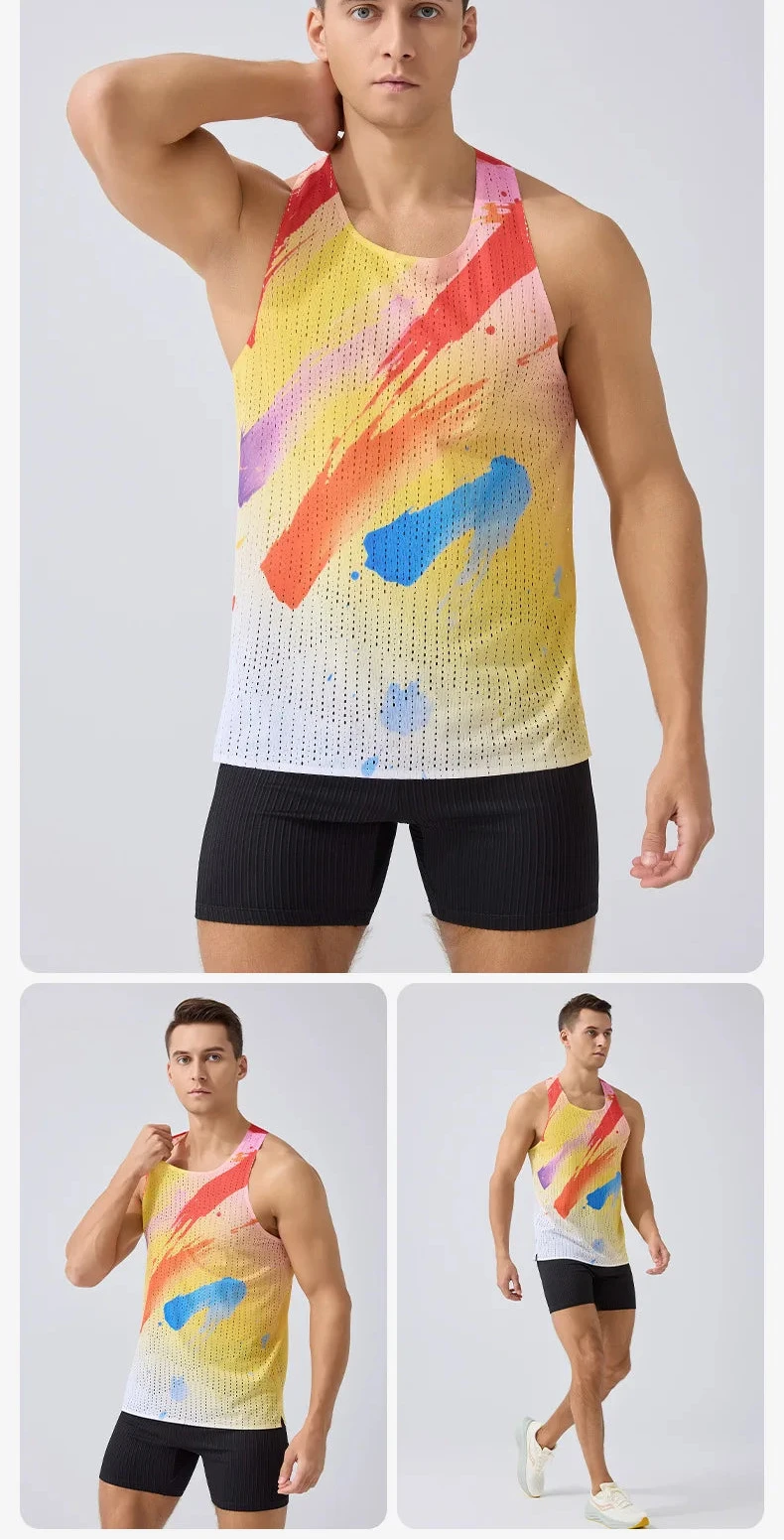 Men's Quick-Dry Sleeveless Tank Top – Breathable Gym & Running Vest