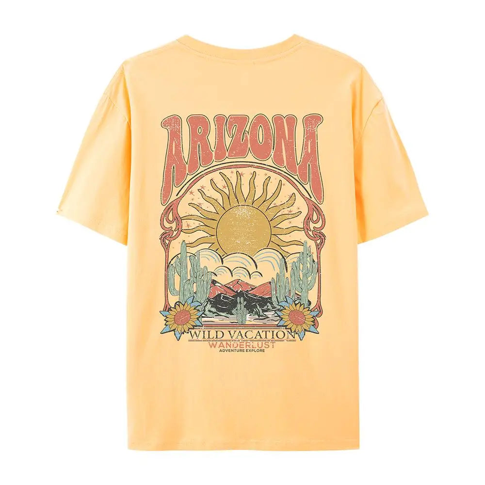 Women's Arizona Scenery Graphic T-Shirt – Harajuku Streetwear, 100% Cotton