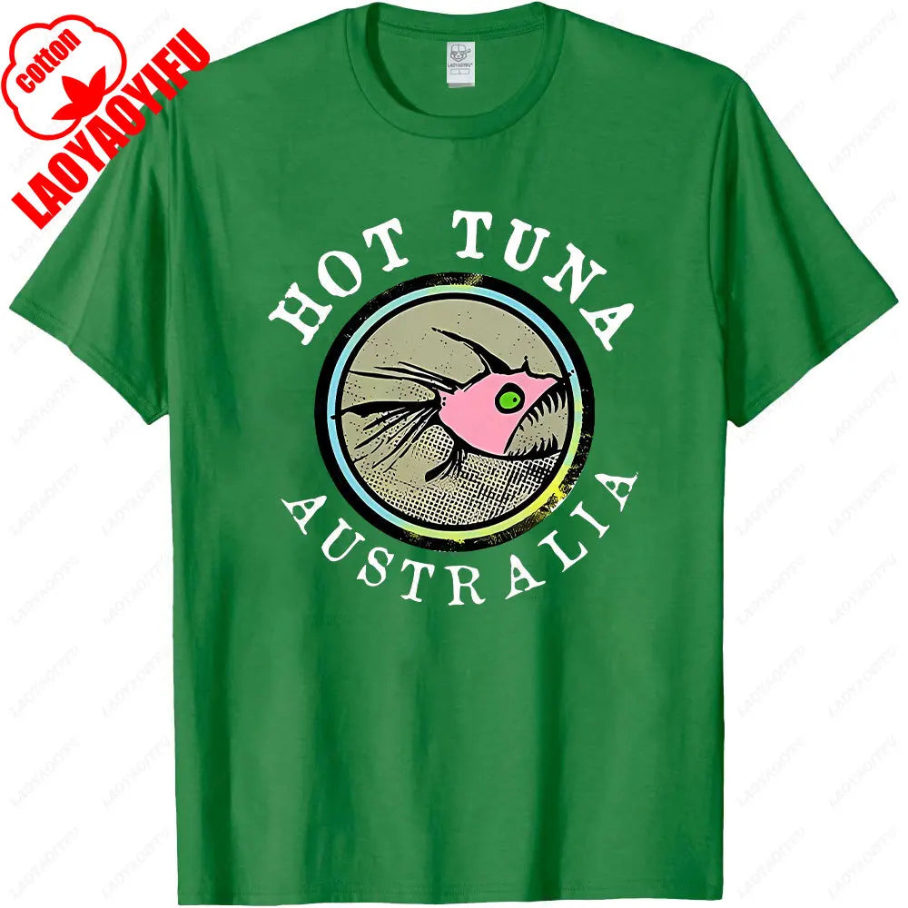Men's Tuna Graphic Gym T-Shirt – Loose Breathable Casual Streetwear Tee