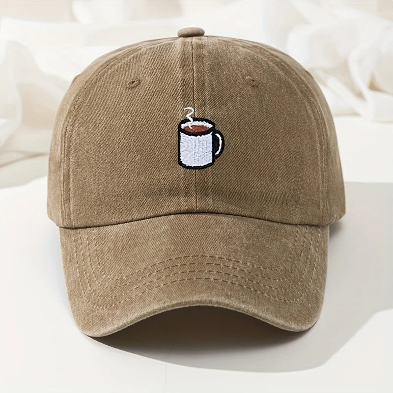 Retro Washed Baseball Cap – Embroidered Curved Brim Running & Fishing Hat