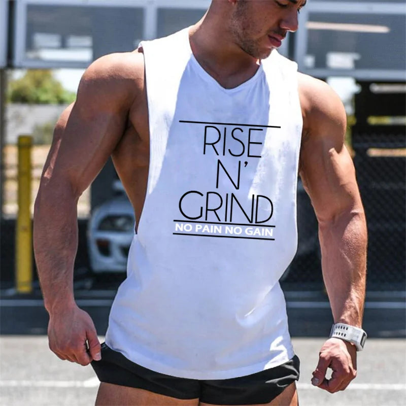Men's Side Slit Singlet Tank Top – Breathable Cotton Gym & Running Shirt