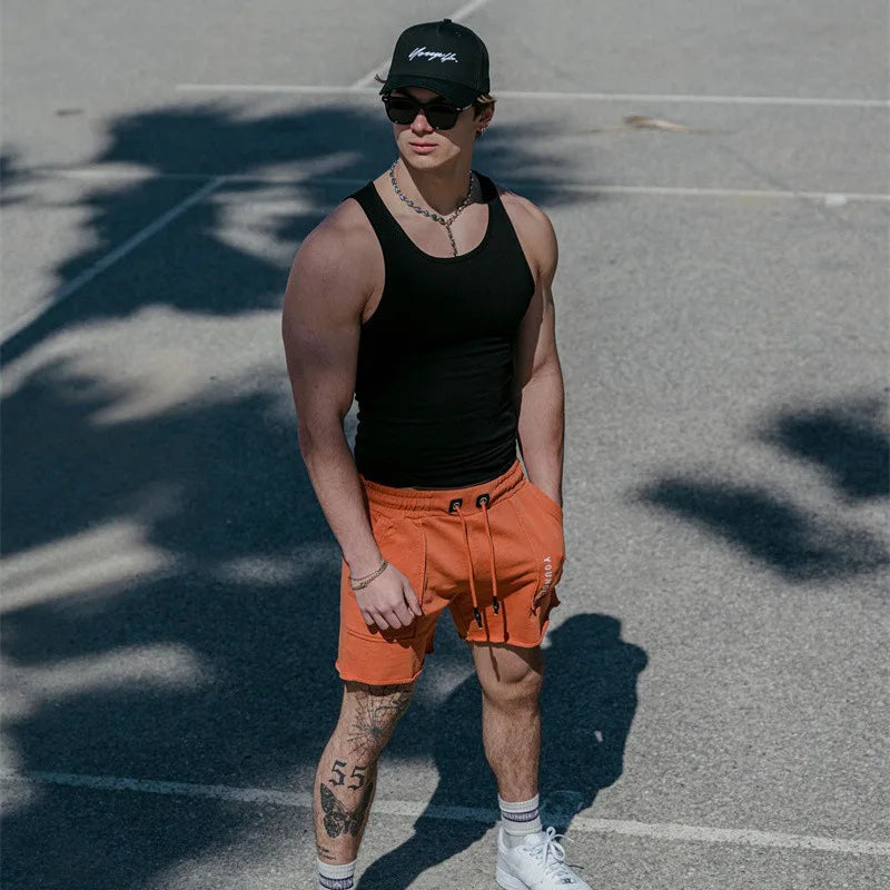 Men's Ribbed Muscle Tank Top – Slim Fit Ice Silk Vest for Gym & Beach