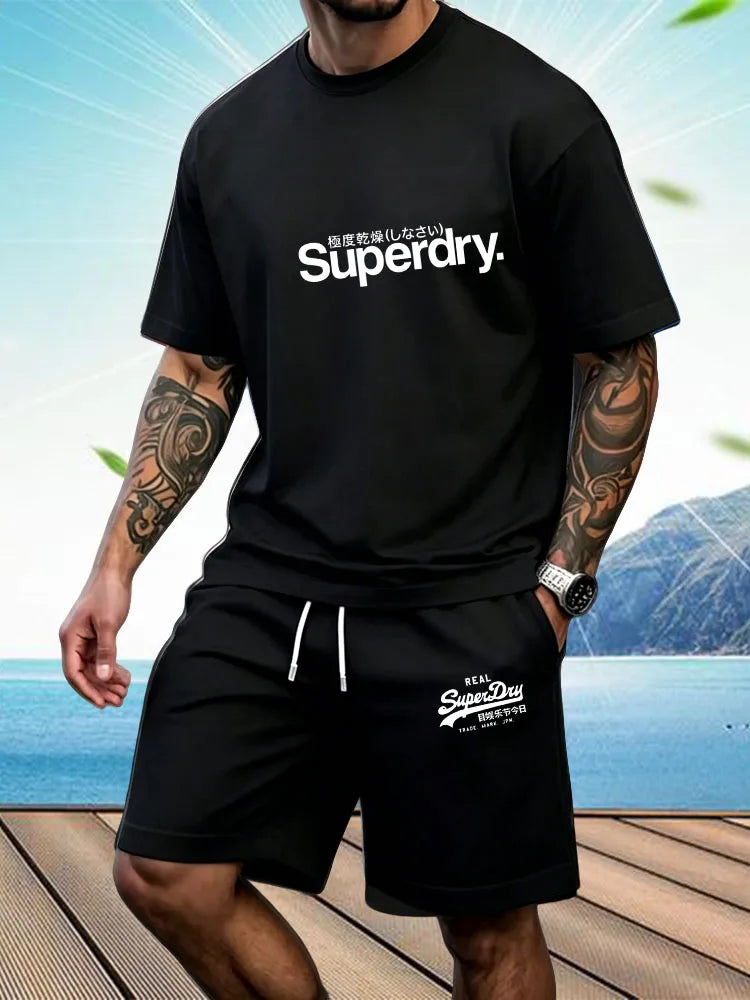 Men's 2-Piece Summer Athletic Set | Short Sleeve T-Shirt & Shorts