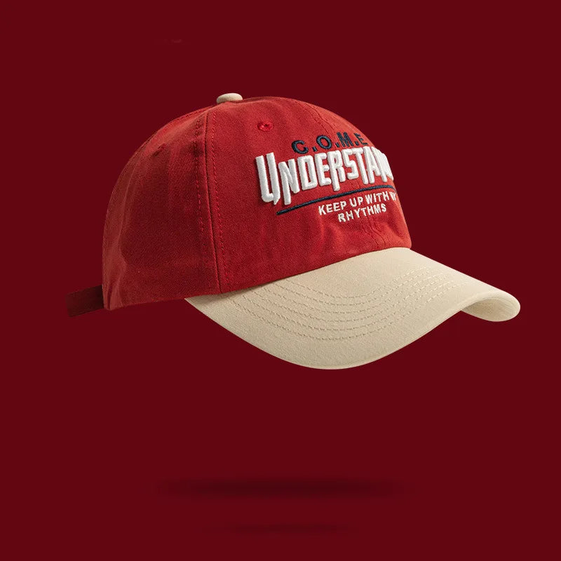 Embroidered Color Block Baseball Cap | Adjustable Unisex Summer Hat