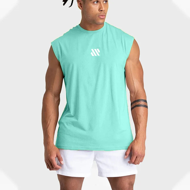 Men's Quick-Dry Sleeveless Gym Vest – Breathable Loose Fit Training Tank Top